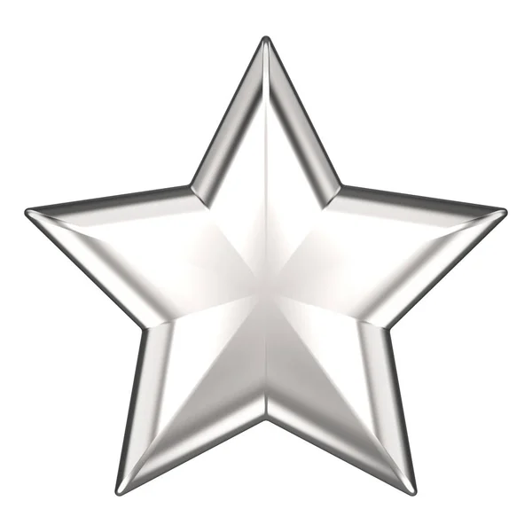 3D ілюстрація срібна зірка — стокове фото