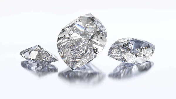 3D Abbildung drei Marquise Diamant Stein — Stockfoto