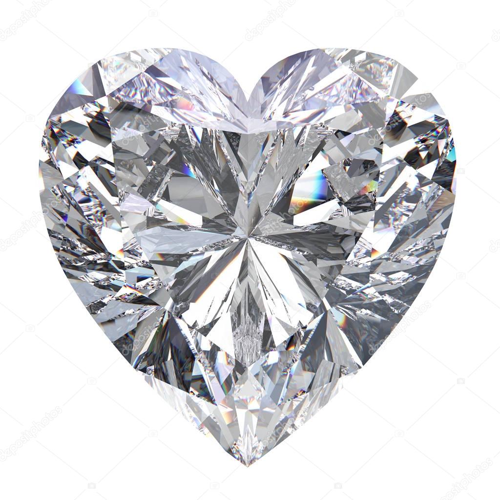 3D illustration heart diamond stone 