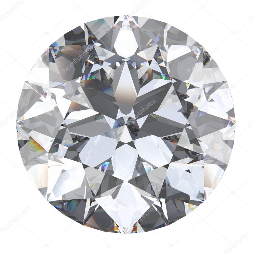 3D illustration oval diamond stone 