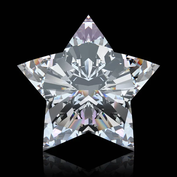 3D illustratie diamant steen ster — Stockfoto
