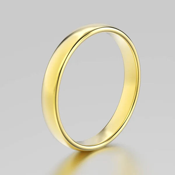 3D illustration gold classic wedding ring — Stock Photo, Image