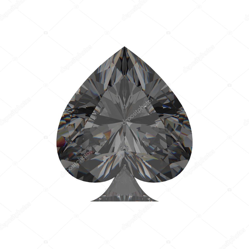 3D illustration isolated diamond spade 