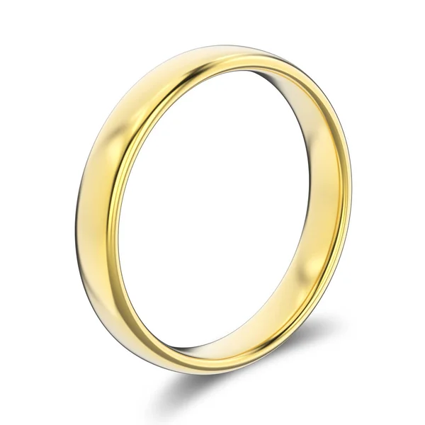 3D illustration classic yellow gold ring — Stock Photo, Image