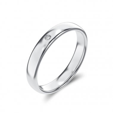 3D illüstrasyon izole klasik beyaz altın veya gümüş RI elmas