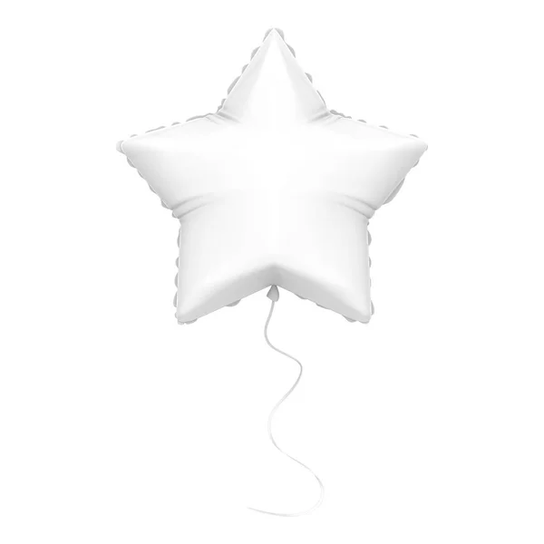 3D illustration isolated white air balloon star on a white backg — Stock Photo, Image