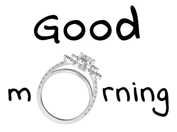 Günaydın düğünü ile siyah metni kelime 3D illüstrasyon izole — Stok fotoğraf