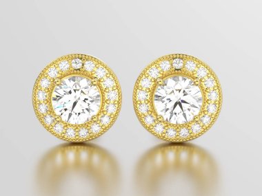 3D resimde iki sarı altın elmas vida yazı Sterlini ea