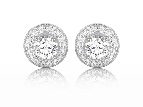 3D resimde iki beyaz altın veya gümüş elmas yazı ste vida