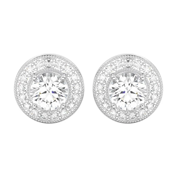 3D resimde iki beyaz altın veya gümüş elmas yazı ste vida