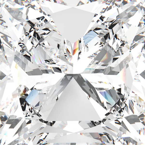 Ilustración 3D zoom macro gema blanca diamante caro —  Fotos de Stock