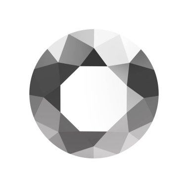 3D çizim gümüş metal zümrüt yuvarlak elmas taş