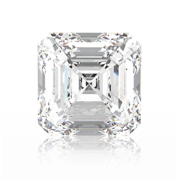 3D çizim asscher elmas taş yansıma ile