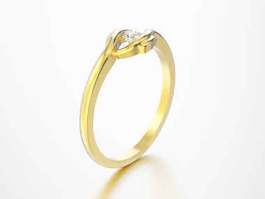 3d illüstrasyon izole sarı altın nişan yanılsama bükülmüş