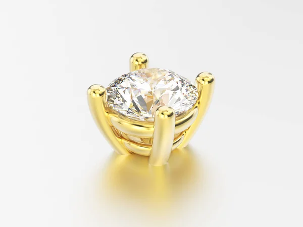 3d 그림 노란색 골드 바구니 다이아몬드 설정 — 스톡 사진