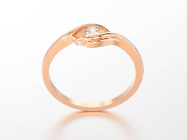 3D illüstrasyon izole gül altın nişan bükülmüş yanılsama r