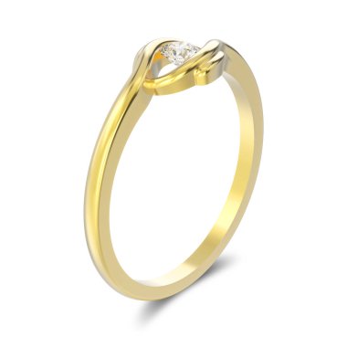 3d illüstrasyon izole sarı altın nişan yanılsama bükülmüş