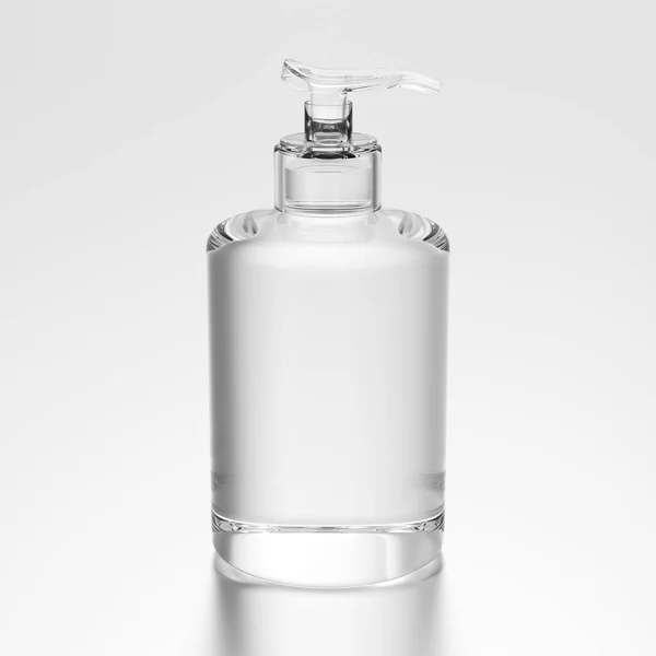 Bottiglia di vetro illustrazione 3D con sapone liquido — Foto Stock