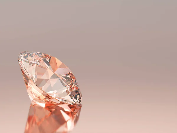 3D obrázek červený smaragd kulatý diamant drahokam s reflecti — Stock fotografie