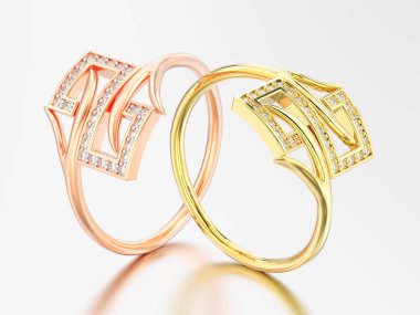 3D şekil iki sarı ve altın nişan dekoratif d gül