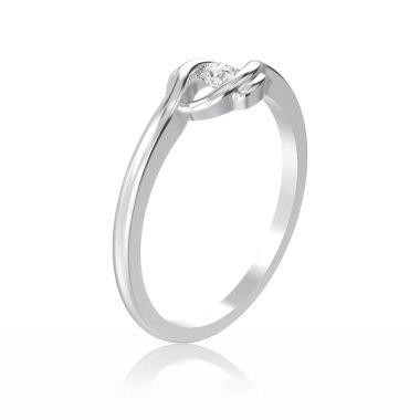 3D illüstrasyon izole beyaz altın veya gümüş nişan illusio