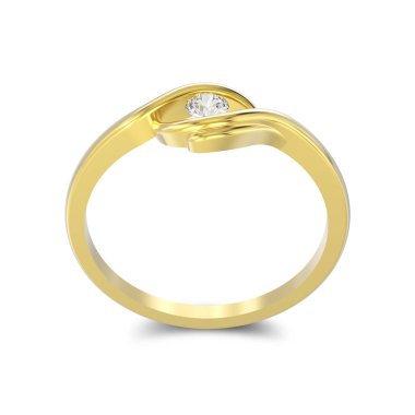 3d illüstrasyon izole sarı altın nişan yanılsama bükülmüş