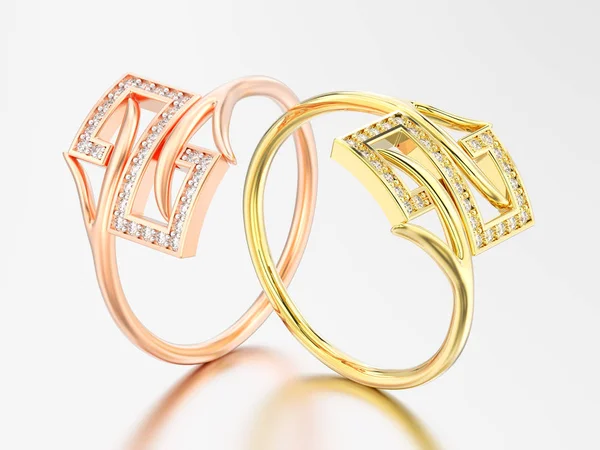 3D şekil iki sarı ve altın nişan dekoratif d gül