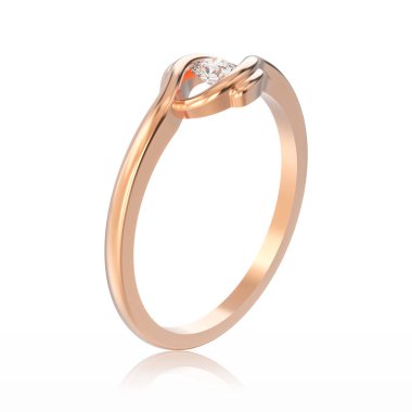 3D illüstrasyon izole gül altın nişan bükülmüş yanılsama r