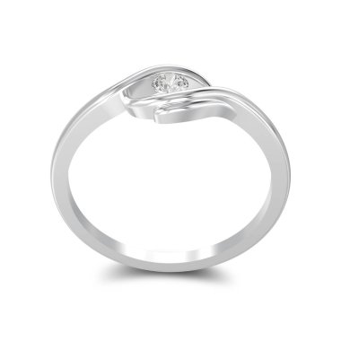 3D illüstrasyon izole beyaz altın veya gümüş nişan illusio