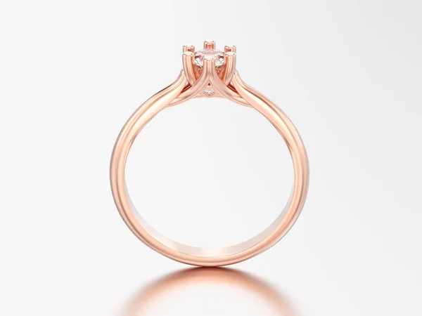 3D obrázek rose dekorativní zlatý zásnubní prsten s diamon — Stock fotografie