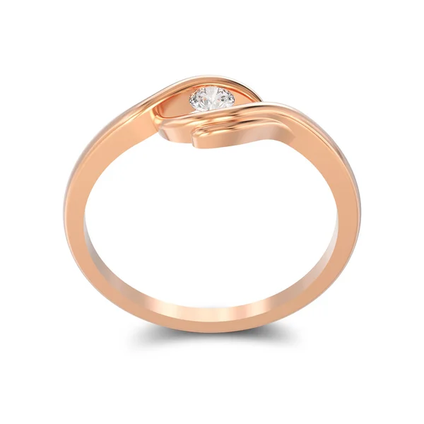 3D απεικόνιση απομονωμένη rose gold εμπλοκή ψευδαίσθηση στριμμένα r — Φωτογραφία Αρχείου