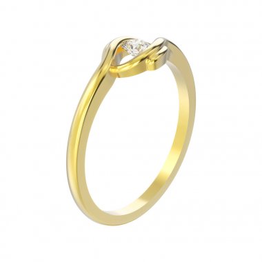 3d illüstrasyon izole sarı altın nişan yanılsama bükülmüş