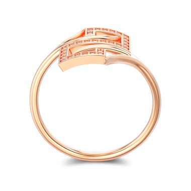 3D çizim gül altın nişan dekoratif elmas yüzük zekâ