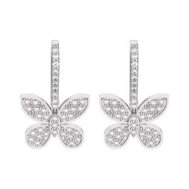 iki beyaz altın veya gümüş dekoratif dia 3D illüstrasyon izole