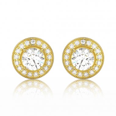 3D resimde iki sarı altın elmas vida yazı Sterlini stu