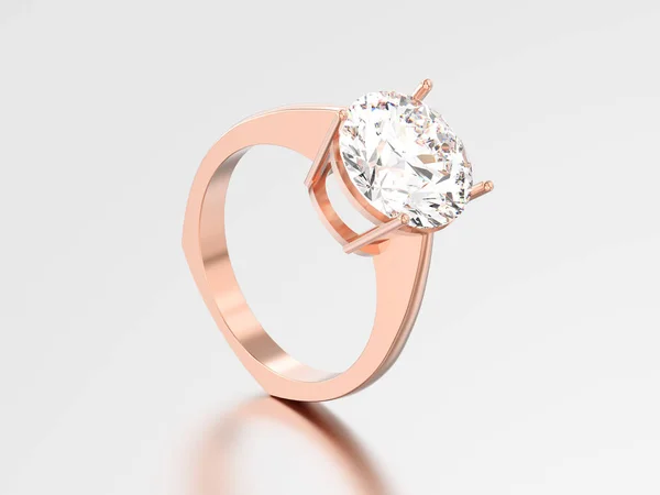 Ilustración 3D anillo de compromiso de oro rosa aislado estilo euro wi — Foto de Stock