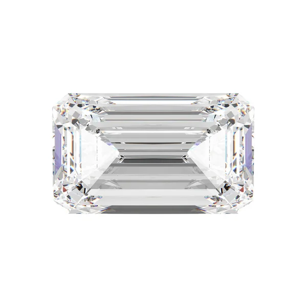 Ilustración 3D piedra de diamante esmeralda aislada — Foto de Stock