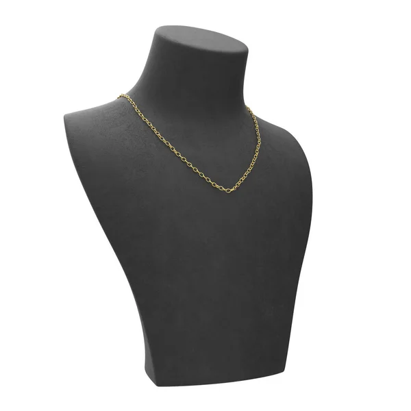 3D ilustrace izolované žluté zlatý řetízek náhrdelník na černém m — Stock fotografie