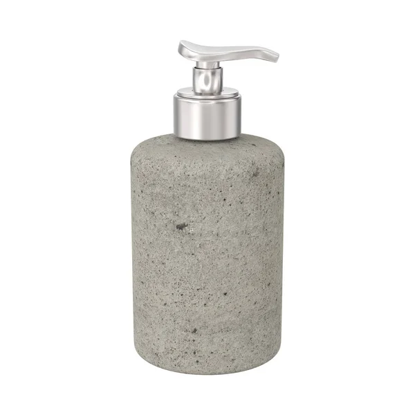 Illustrazione 3D bottiglia di pietra isolata con sapone liquido — Foto Stock