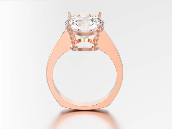 3D иллюстрация розового золота участие кольцо евро стиль с бриллиантом — стоковое фото