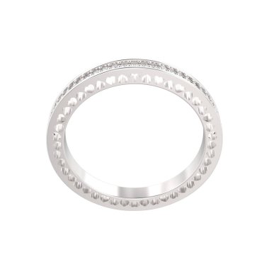 3D illüstrasyon izole beyaz altın veya gümüş sonsuzluk band yüzük