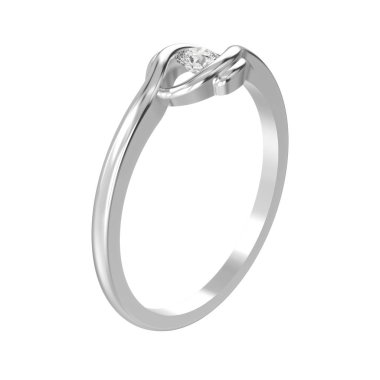 3D illüstrasyon izole beyaz altın veya gümüş nişan illusio