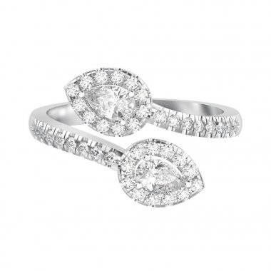 3D illüstrasyon izole beyaz altın veya gümüş broşür elmas RI