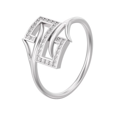 3D illüstrasyon izole beyaz altın veya gümüş nişan decorat