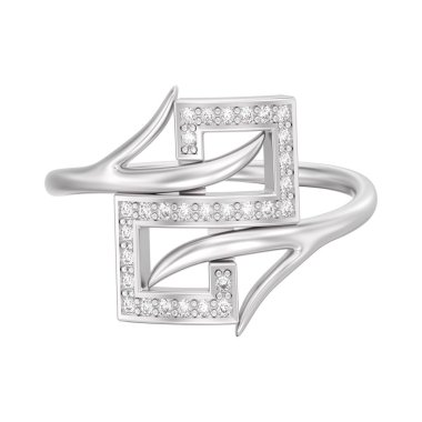 3D illüstrasyon izole beyaz altın veya gümüş nişan decorat