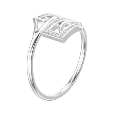 3D illüstrasyon izole beyaz altın veya gümüş nişan decorat