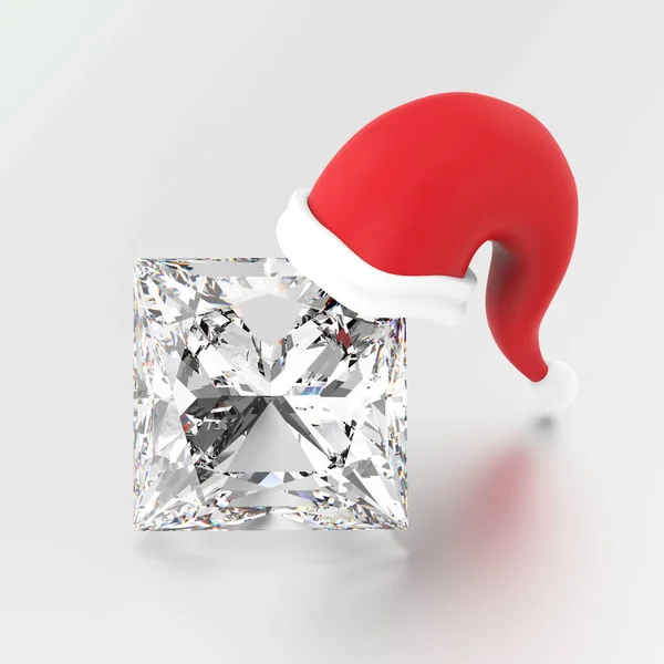 Ilustración 3D diamante piedra en la Navidad de Santa Claus —  Fotos de Stock