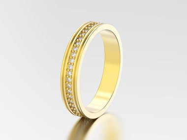 rin 3D resimde sarı altın nişan alyans Pırlanta