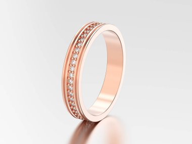 3D çizim altın nişan alyans pırlanta yüzük w gül