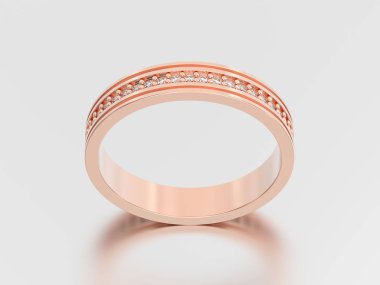 3D çizim altın nişan alyans pırlanta yüzük w gül